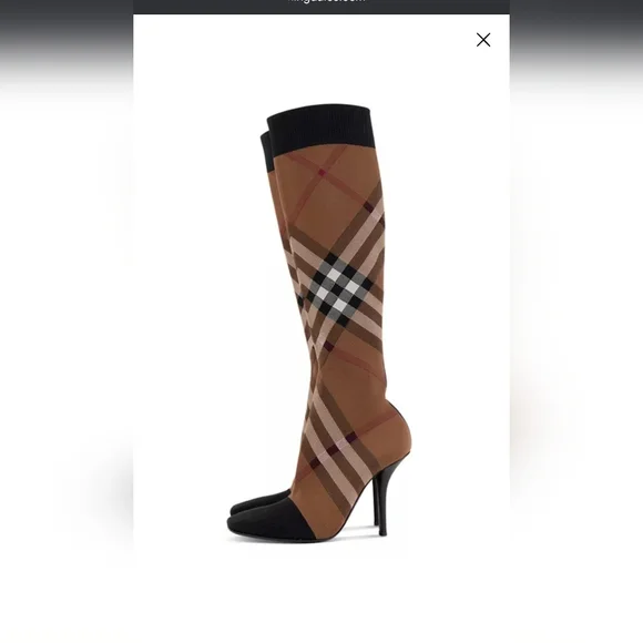 Burberry Vintage Dolman Check sock boots - Picture 7 of 13
